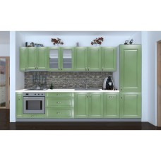 Bucatarie Zebra alba / Fronturi MDF Verde - Varianta 3